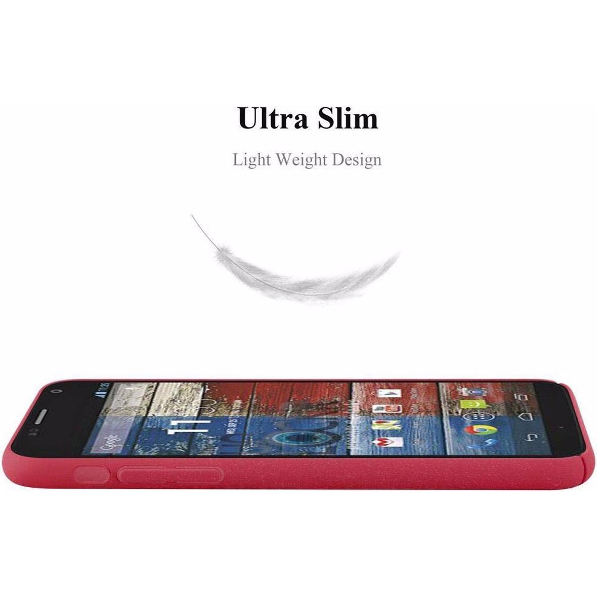 Thumbnail - Cadorabo Hard Cover Frosty Cover (Motorola Moto G2 (2nd Gen)), Smartphone Hülle, Rot