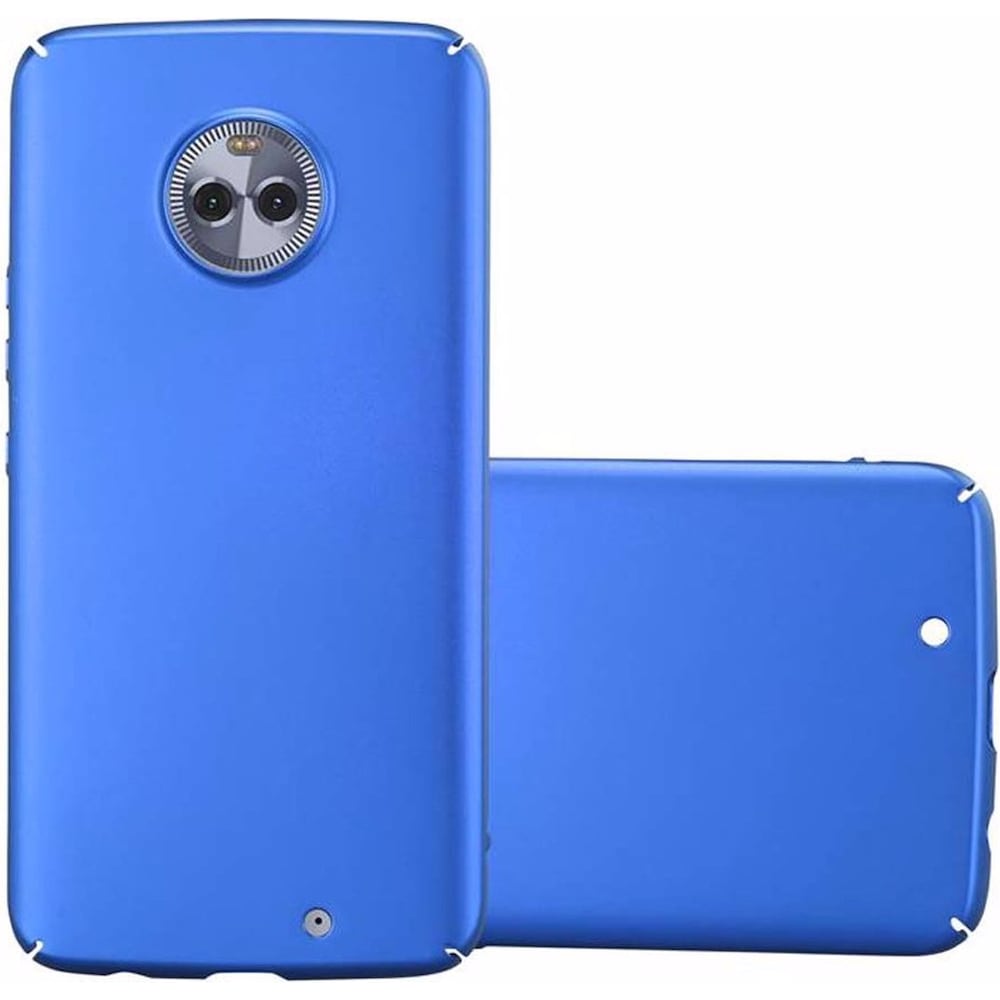 Cadorabo Hard Cover Matt Metall Cover (Motorola Moto X4), Smartphone Hülle, Blau