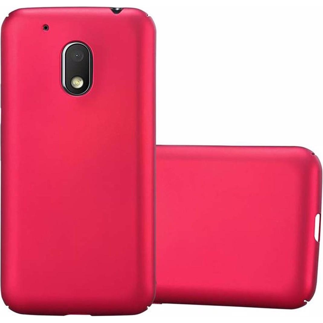 Cadorabo Hard Cover Matt Metall Cover (Motorola Moto G4 Play), Smartphone Hülle, Rot