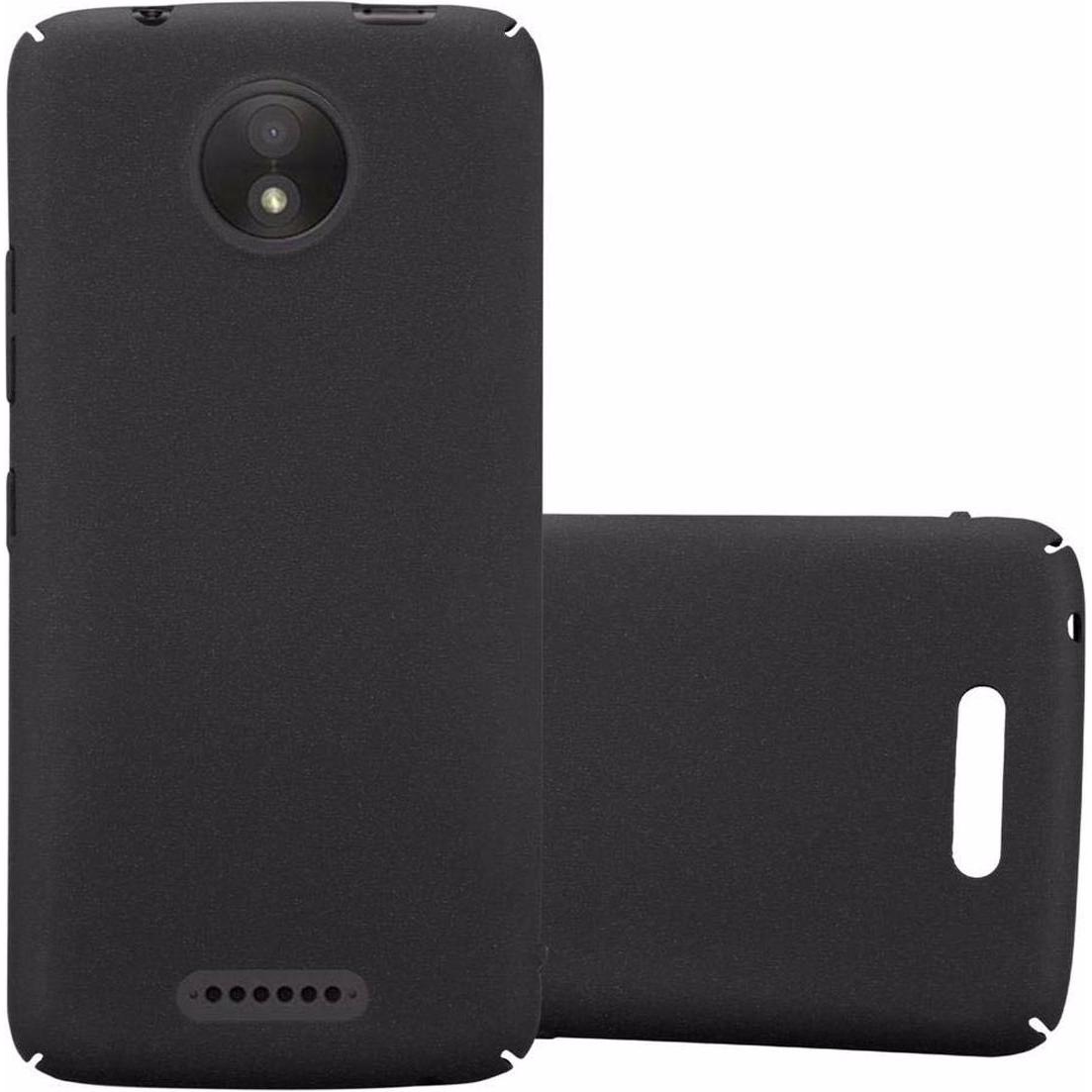 Cadorabo Hard Cover Frosty Cover (Motorola Moto C), Smartphone Hülle, Schwarz