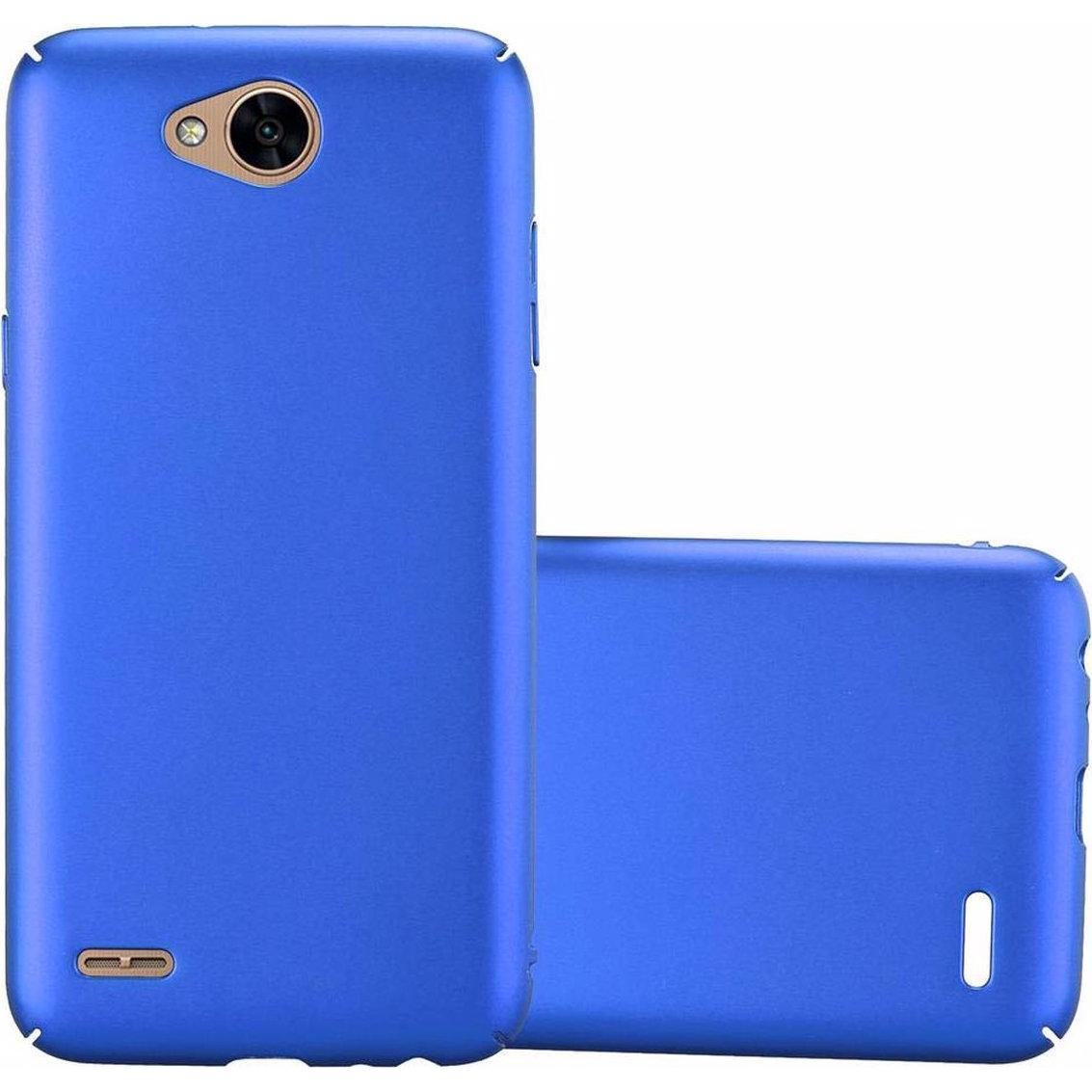 Cadorabo Hard Cover Matt Metall Cover (LG X Power 2), Smartphone Hülle, Blau