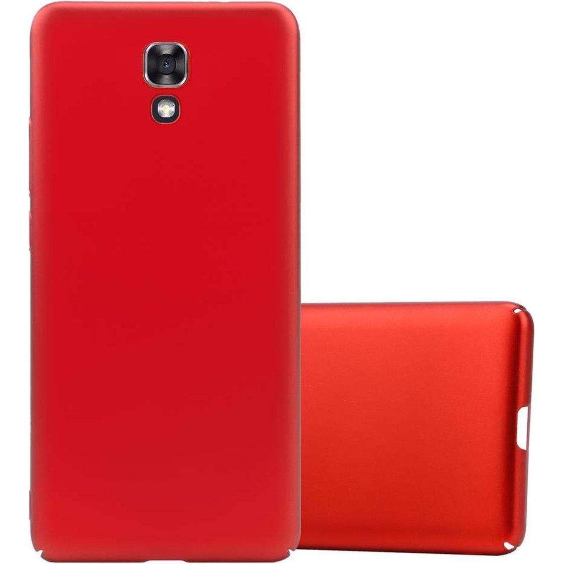 Cadorabo Hard Cover Matt Metall Cover (LG X Screen), Smartphone Hülle, Rot