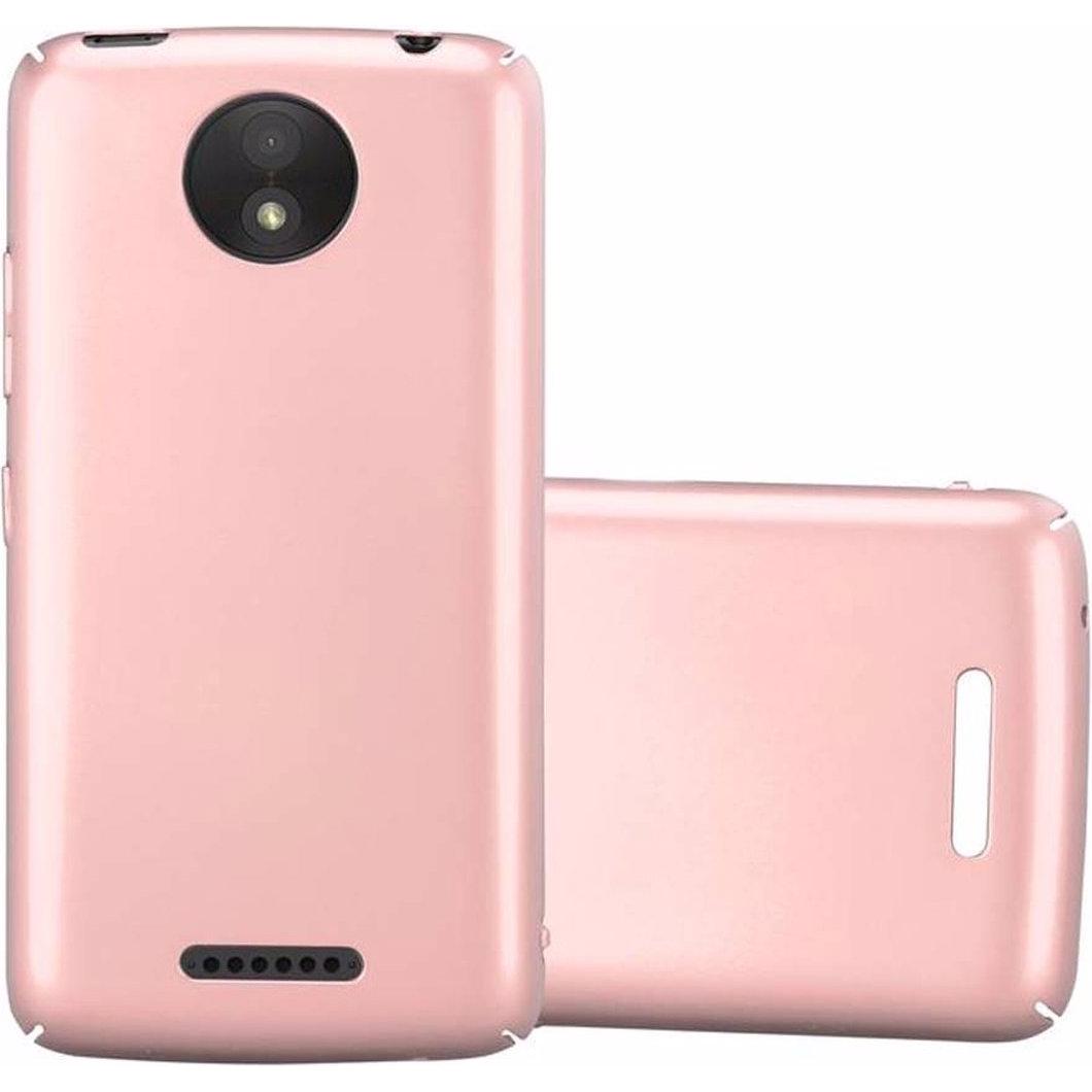 Cadorabo Hard Cover Matt Metall Cover (Motorola Moto C Plus), Smartphone Hülle, Rosa