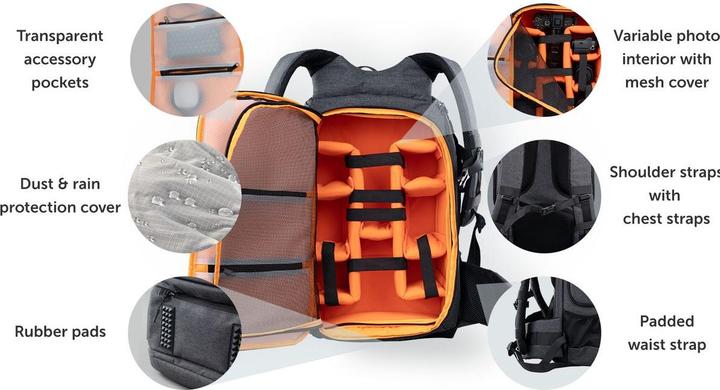 Immagine prodotto Dörr Zaino fotografico Prag Pro (Zaino per fotocamera, 20 l)