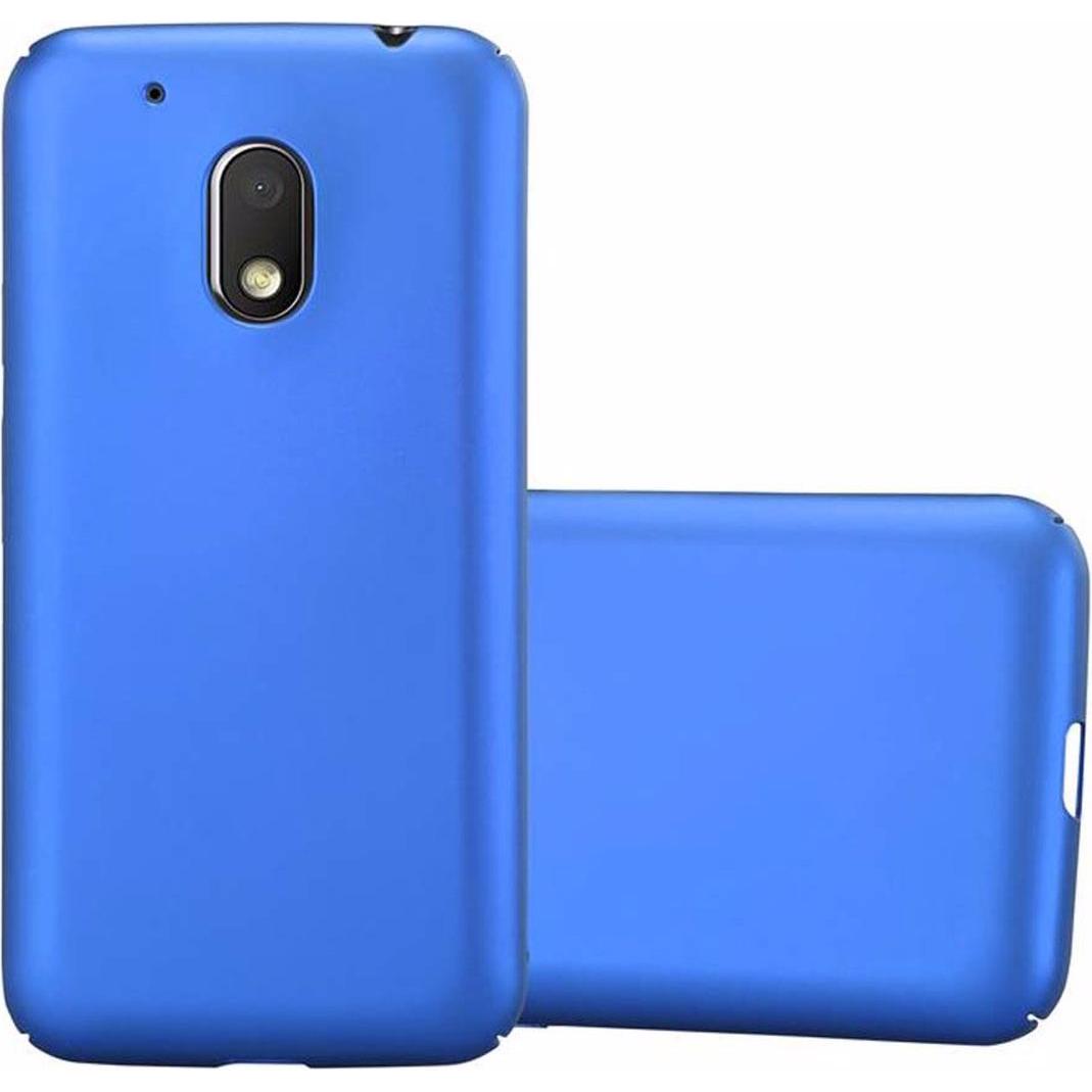 Cadorabo Hard Cover Matt Metall Cover (Motorola Moto G4 Play), Smartphone Hülle, Blau