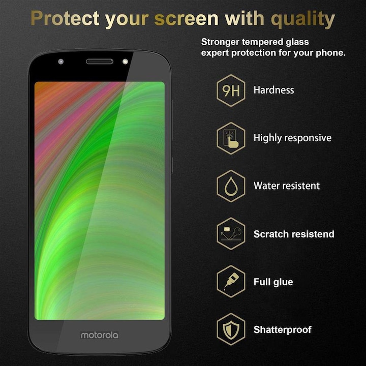 Immagine prodotto Cadorabo Vetro di protezione del display a schermo intero (1 Pezzo/i, Motorola Moto E5, Motorola Moto G6 Play)