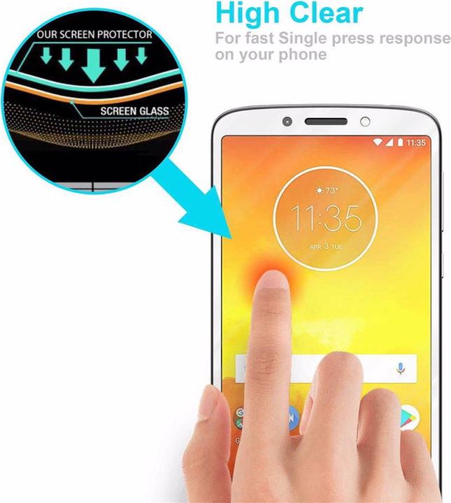 Actual product image Cadorabo Full screen display protection glass (1 Piece, Motorola Moto E5)