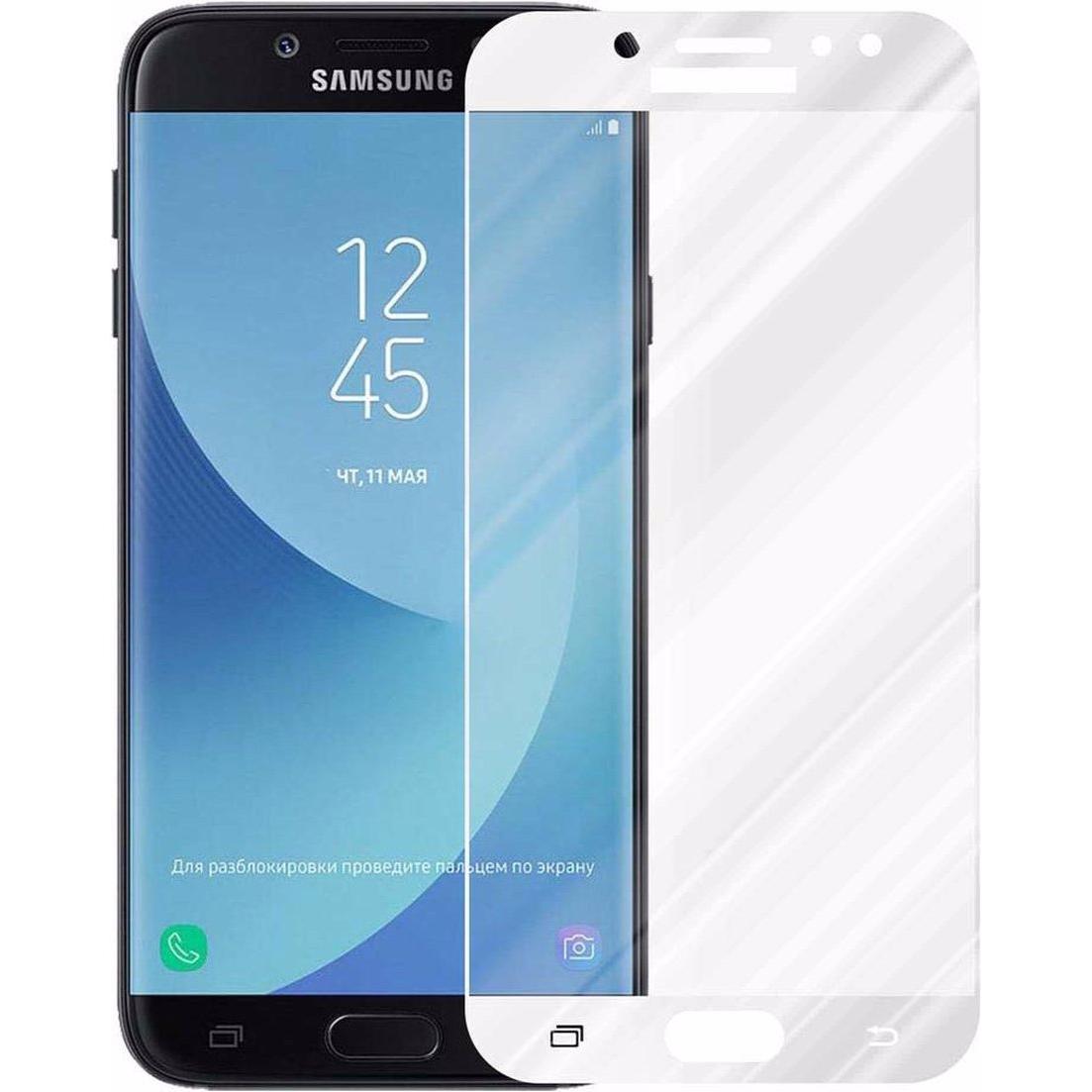 Thumbnail - Cadorabo Vollbild Displayschutzglas (1 Stück, Samsung Galaxy J7 2018), Smartphone Schutzfolie, Weiss