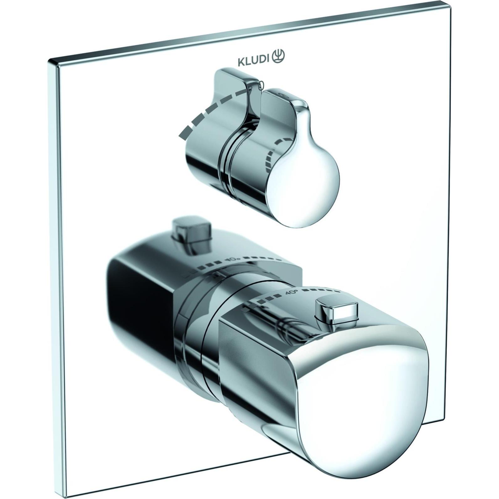 Kludi, Rubinetteria per bagno, AMEO Mitigeur thermostatique encastré pour douche, blocage de l'eau chaude à 40°C, chrome