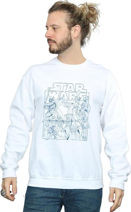 Immagine prodotto Star Wars Outlined Sketch Felpa Uomo (5XL)