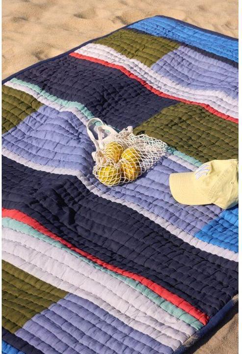 Produktbild Hübsch Pavilion Decke Block Blau/ Multifarben (200 x 140 cm)