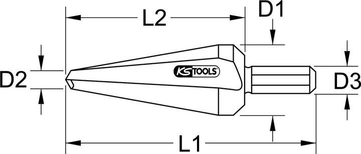 Immagine prodotto KS Tools Fresa conica per lamiera HSS TiN, oro, Ø 16 - 30,5 mm. (16 millimetri)