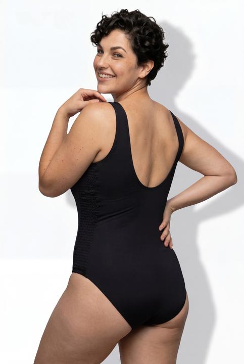 Actual product image Ulla Popken Mixed Texture O-Ring Swimsuit (56)