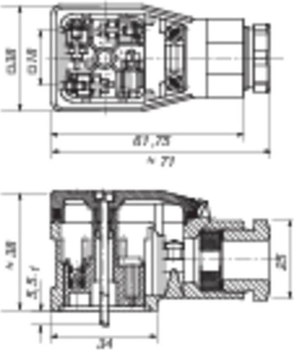 Actual product image Hirschmann Black cable socket GDME 3020
