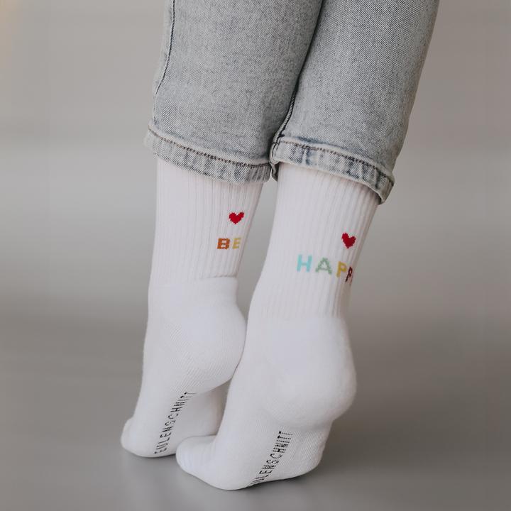 Produktbild Eulenschnitt Socken be happy weiss S Gr.35-38 (S)