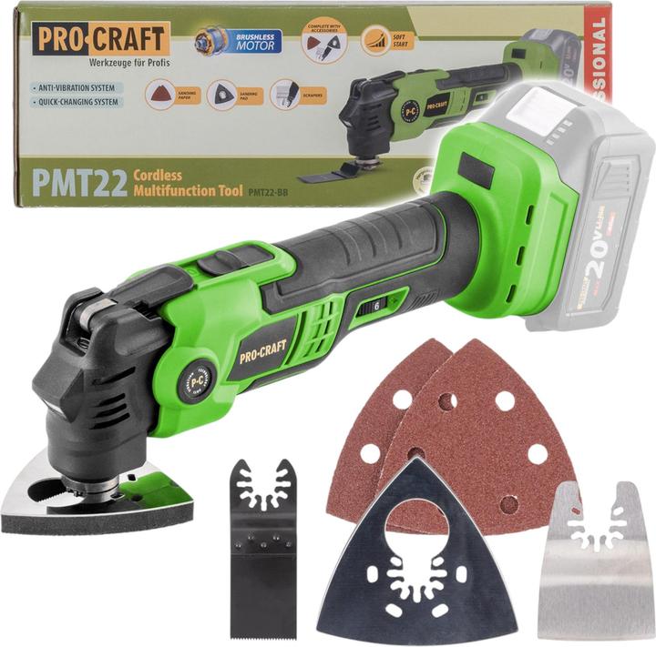 Produktbild Procraft PMT22bb Akku Multifunktionswerkzeug 20 V Brushless - ohne Akku, ohne Ladegerät