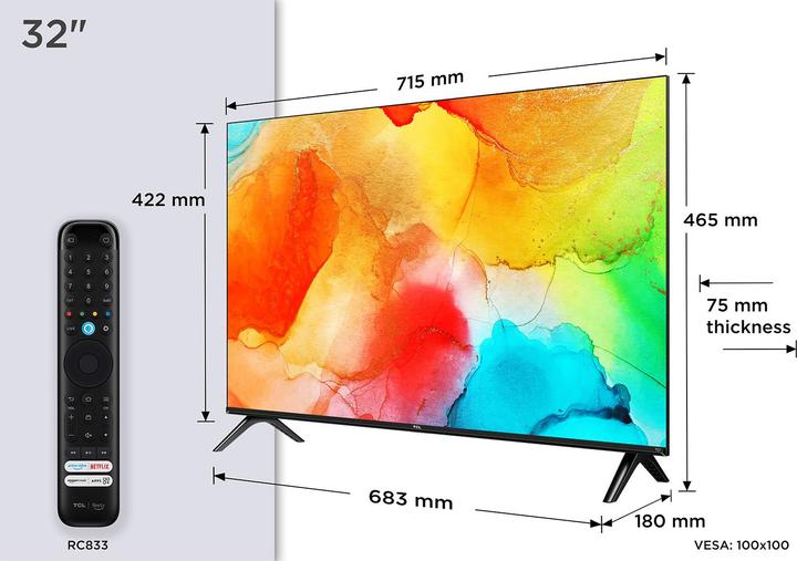 Immagine prodotto TCL Serie SF560 Smart TV QLED FHD 32" 32SF560, Dolby Audio, HDR10, Fire TV (32", QLED, Full HD, 2025)