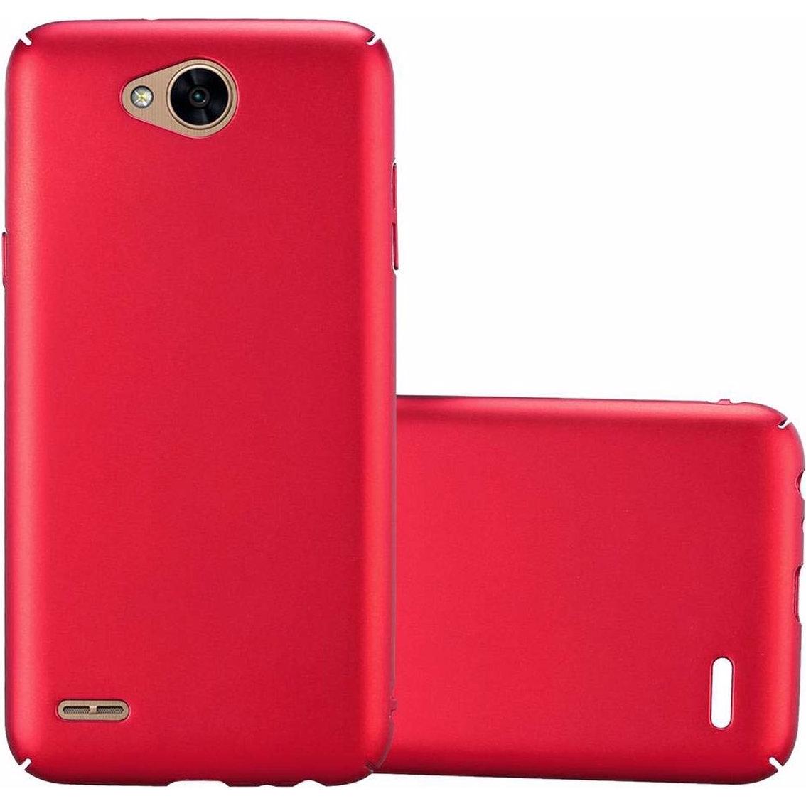 Cadorabo Hard Cover Matt Metall Cover (LG X Power 2), Smartphone Hülle, Rot