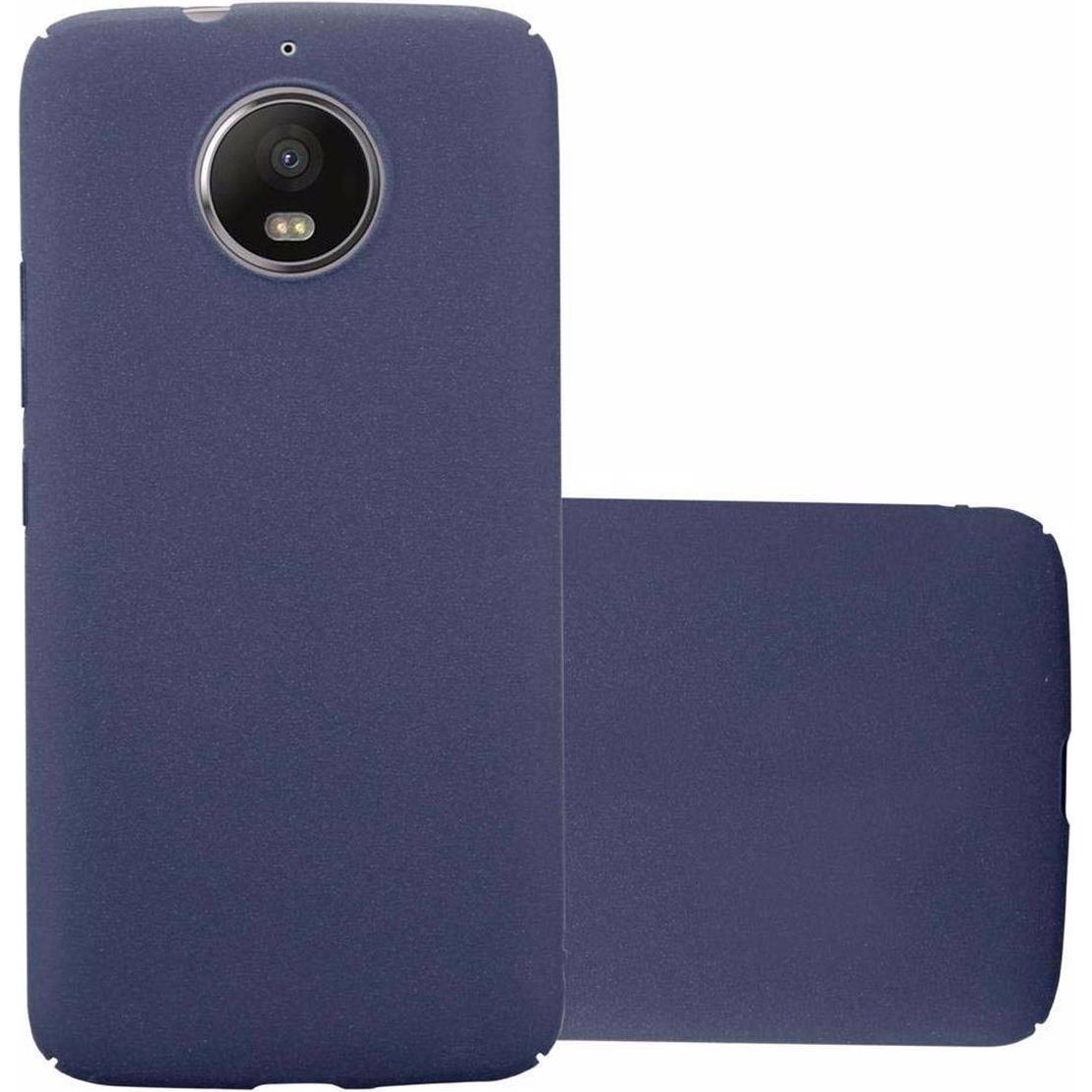 Cadorabo Hard Cover Frosty Cover (Motorola Moto G5S), Smartphone Hülle, Blau