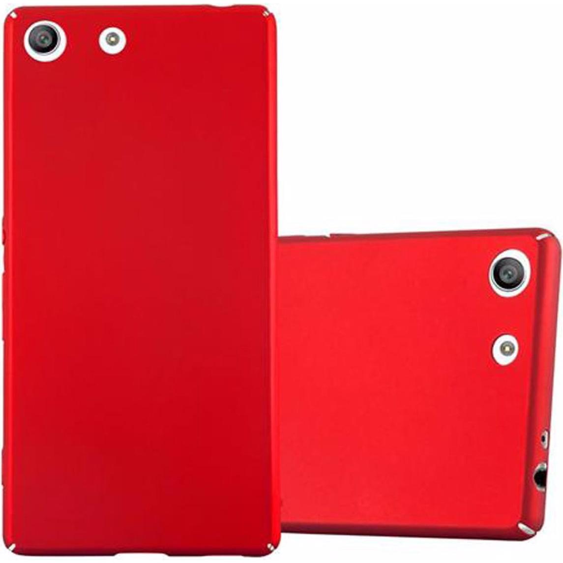 Cadorabo Hard Cover Matt Metall Cover (Sony Xperia M5), Smartphone Hülle, Rot