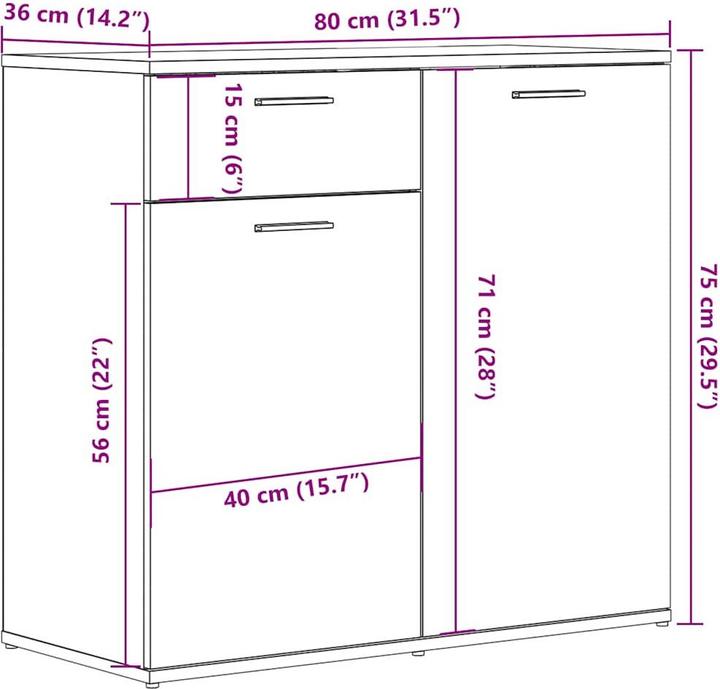 Produktbild vidaXL Sideboard (80 x 36 x 75 cm)