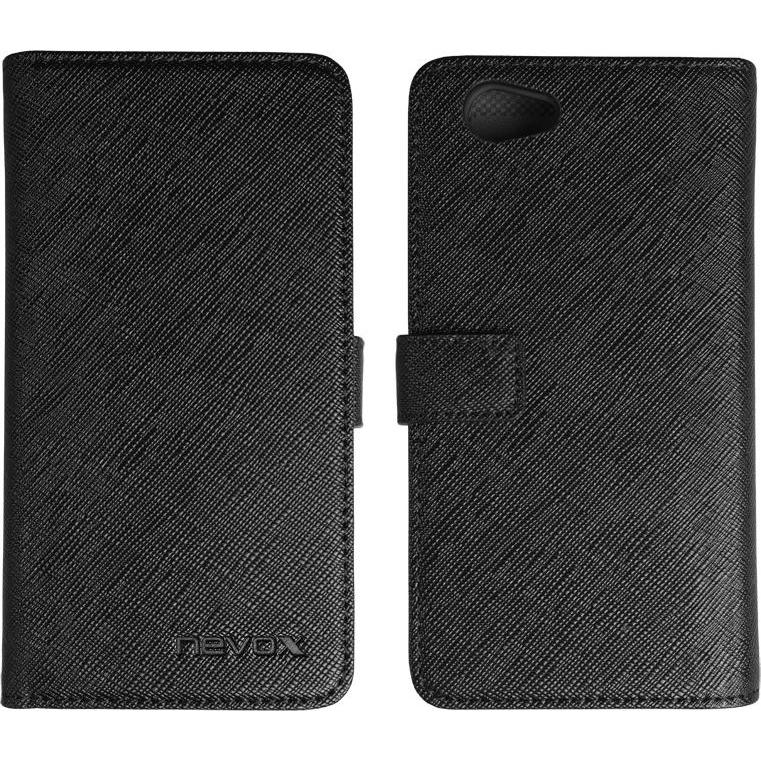 Nevox 1205 Blatt Schwarz (Sony Xperia Z1 Compact), Smartphone Hülle, Schwarz, Grau