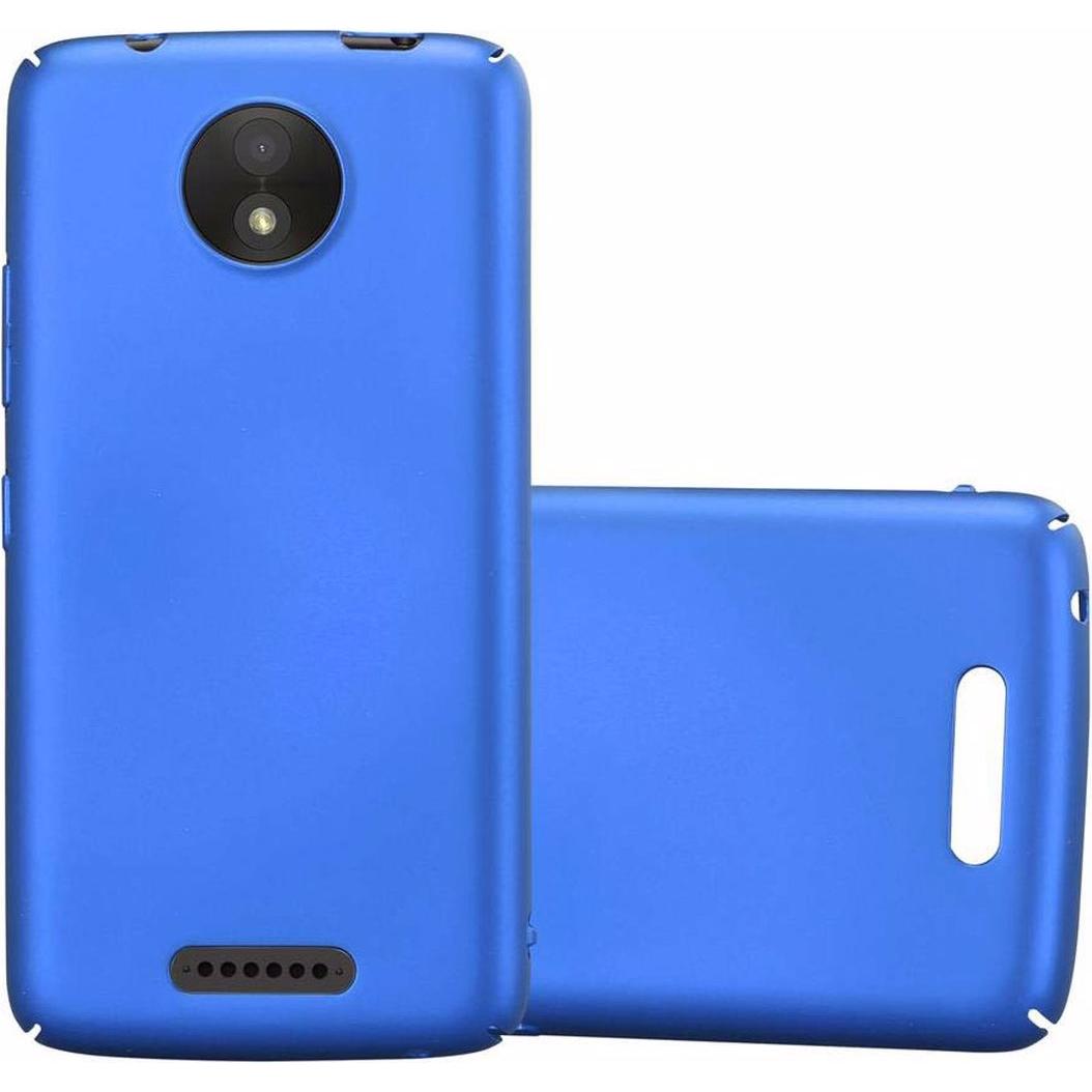 Cadorabo Hard Cover Matt Metall Cover (Motorola Moto C), Smartphone Hülle, Blau