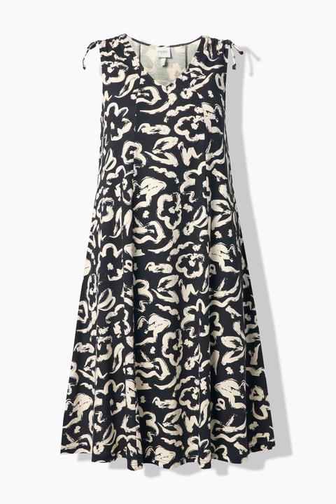 Produktbild Ulla Popken Midikleid, Scribble-Muster, V-Ausschnitt, ärmellos (46, 48)