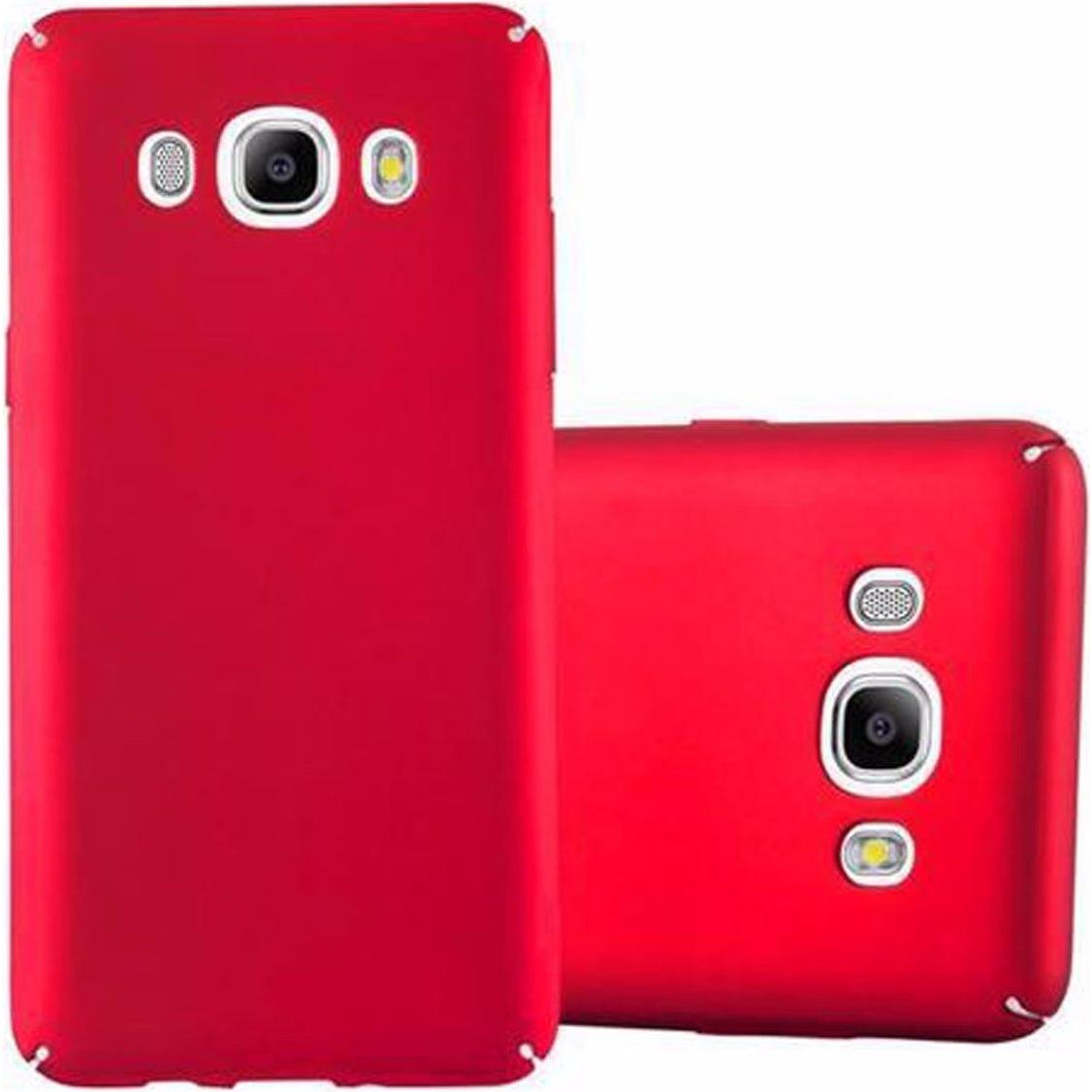 Cadorabo Hard Cover Matt Metall Cover (Samsung Galaxy J7 2016), Smartphone Hülle, Rot