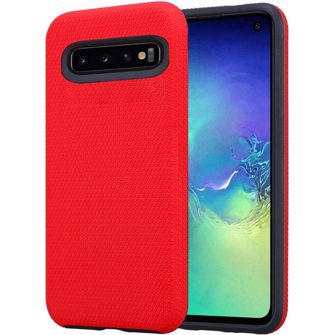 Cadorabo Hybrid Triangle Cover (Samsung Galaxy S10), Smartphone Hülle, Rot