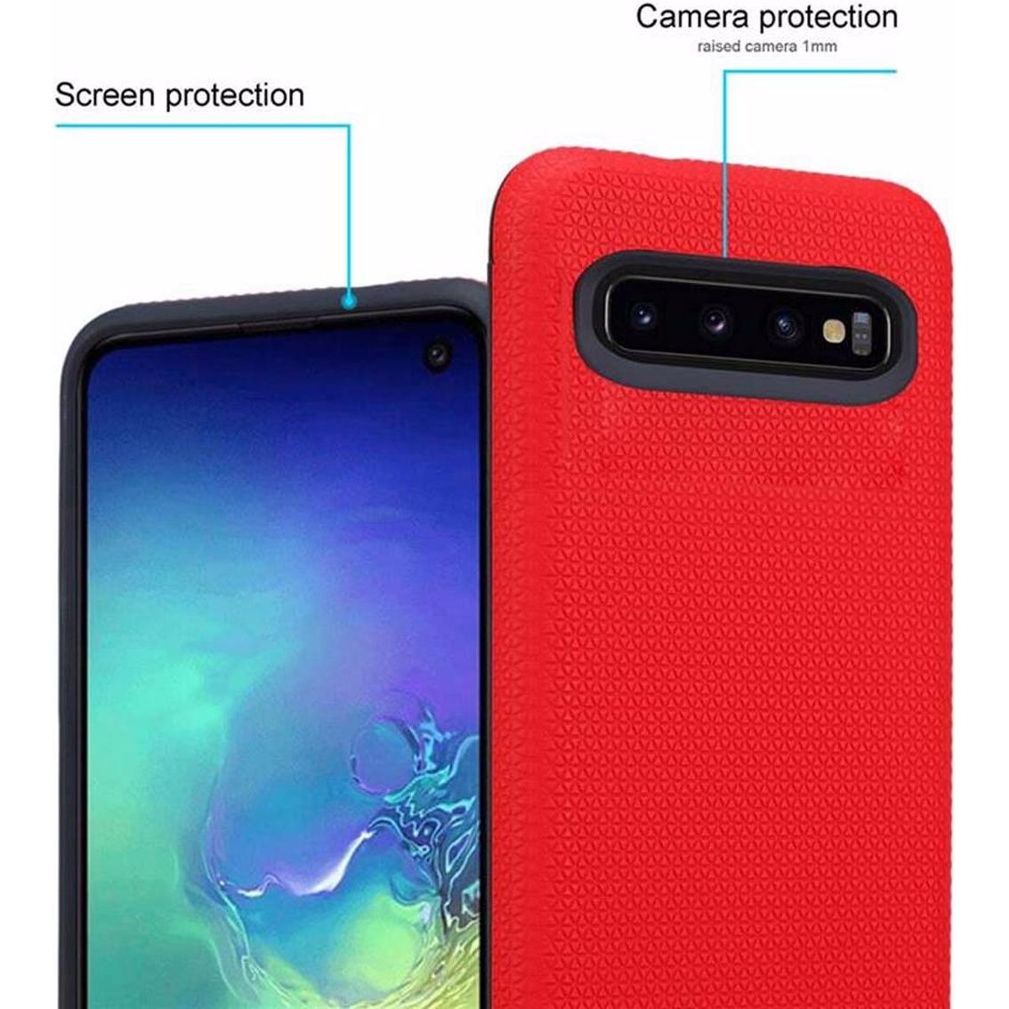 Thumbnail - Cadorabo Hybrid Triangle Cover (Samsung Galaxy S10), Smartphone Hülle, Rot