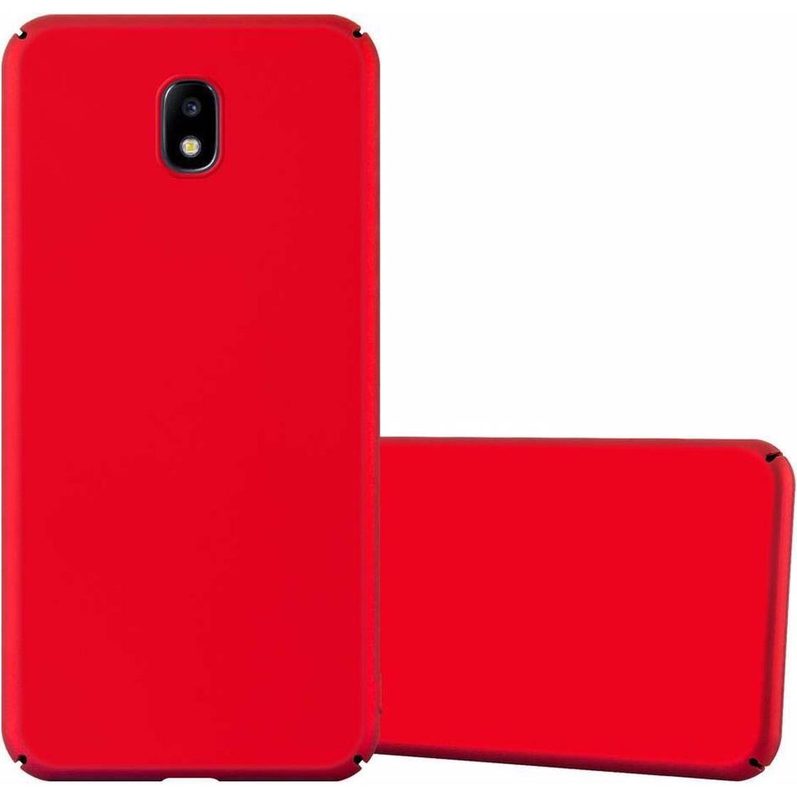 Cadorabo Hard Cover Matt Metall Cover (Samsung Galaxy J7 2017), Smartphone Hülle, Rot