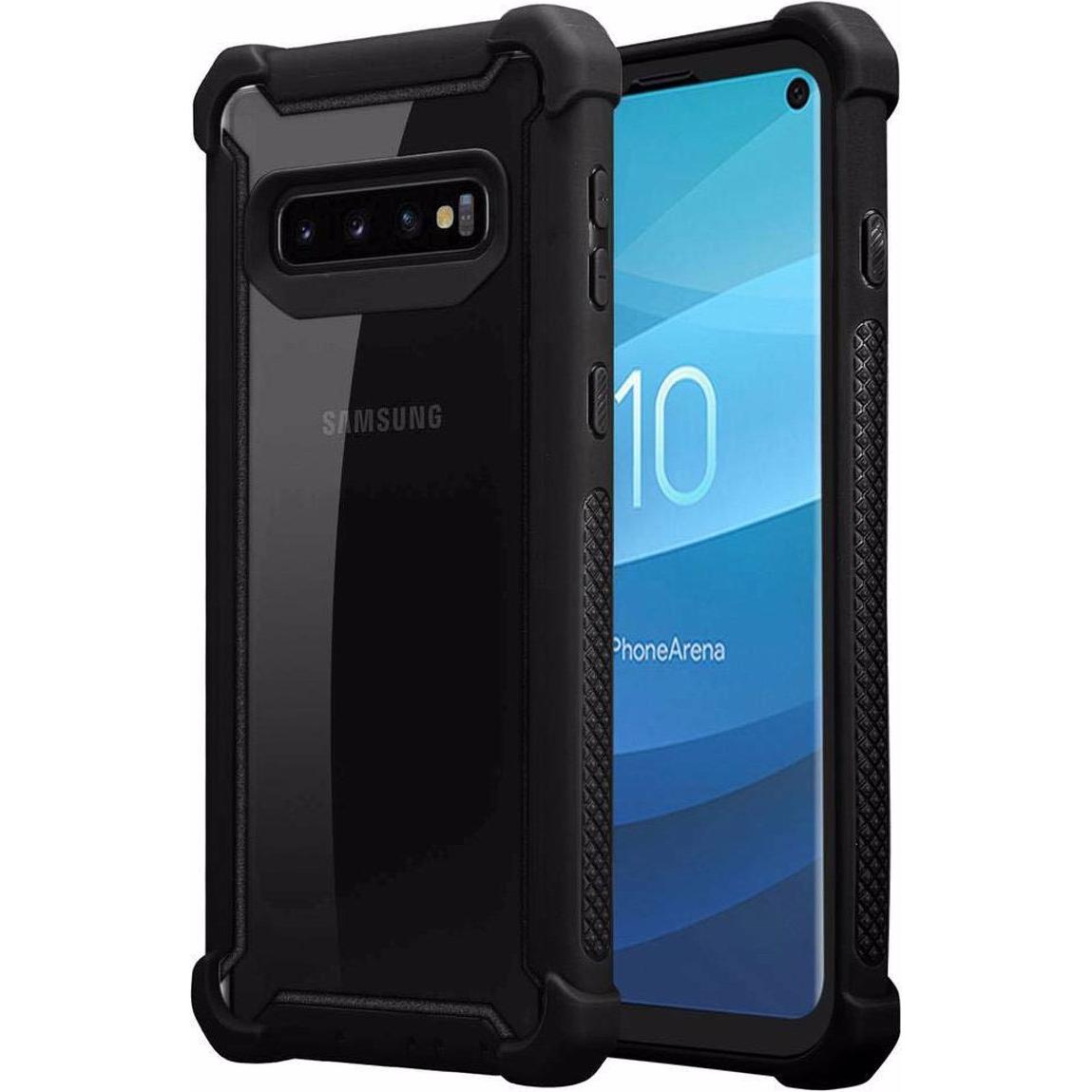 Cadorabo Hybrid 2-in-1 Acrylic Cover (Samsung Galaxy S10+), Smartphone Hülle, Schwarz