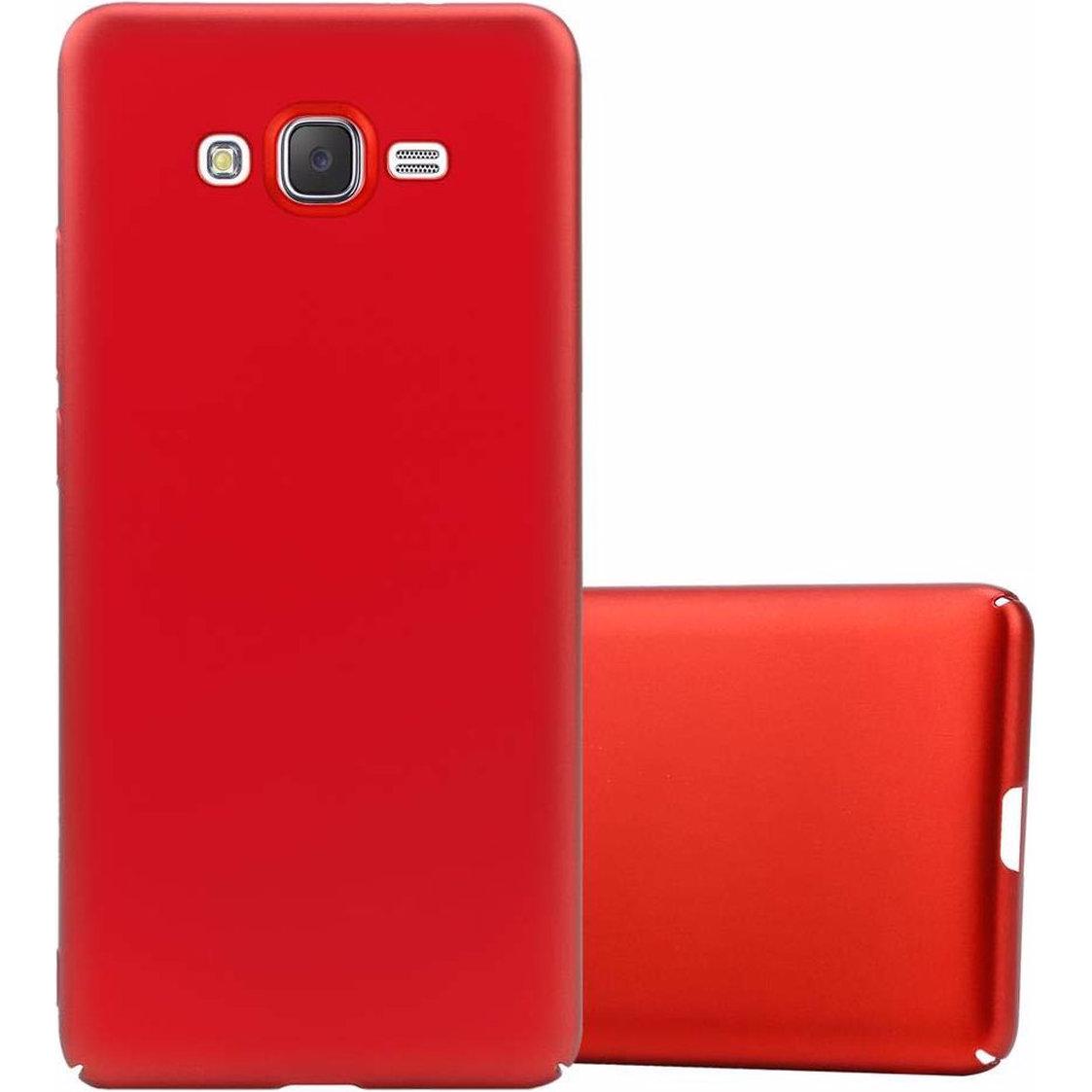 Cadorabo Hard Cover Matt Metall Cover (Samsung Galaxy J7), Smartphone Hülle, Rot
