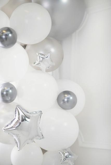 Actual product image Partydeco Balloons Argenté Nacré 12cm (50x)
