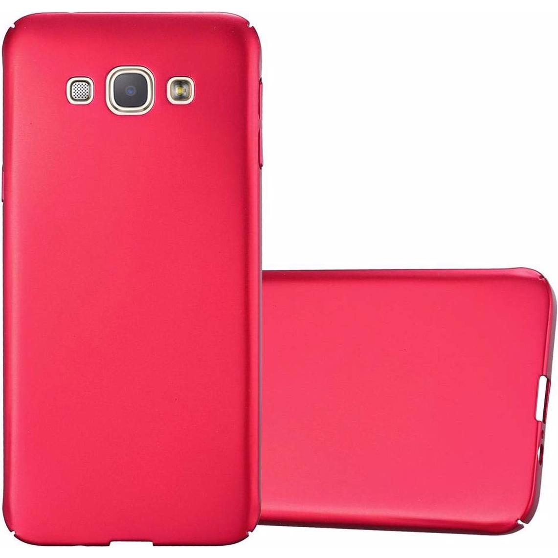 Cadorabo Hard Cover Matt Metall Cover (Samsung Galaxy A8 (2018)), Smartphone Hülle, Rot