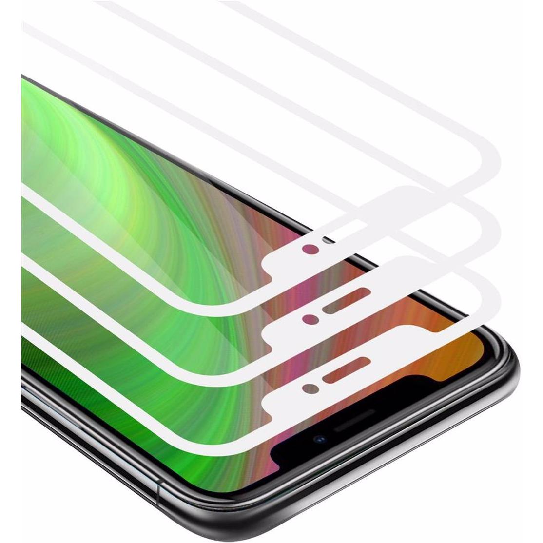 Cadorabo Vollbild Displayschutzglas (3 Stück, Apple iPhone XS Max), Smartphone Schutzfolie, Schwarz