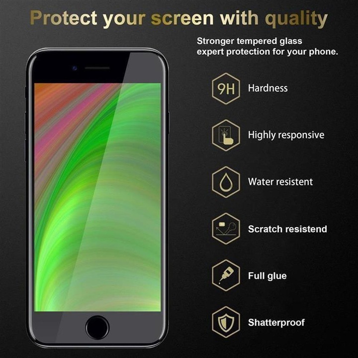 Actual product image Cadorabo Full screen display protection glass (3 Piece, Apple iPhone 7 Plus, Apple iPhone 7s Plus, Apple iPhone 8 Plus)