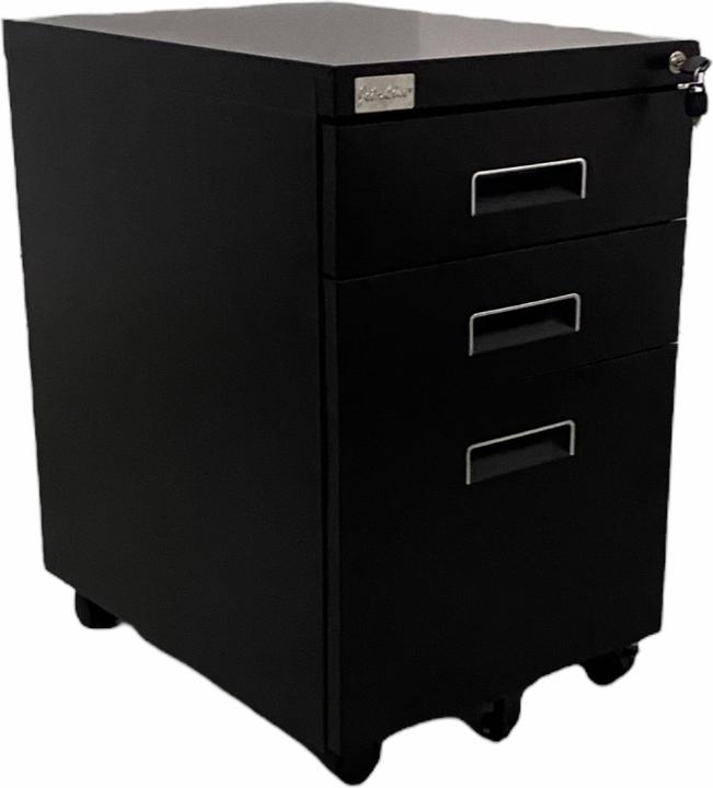 Image du produit Jet-Line Rollcontainer PAUL noir Armoire à roulettes Caisson de bureau knock-down