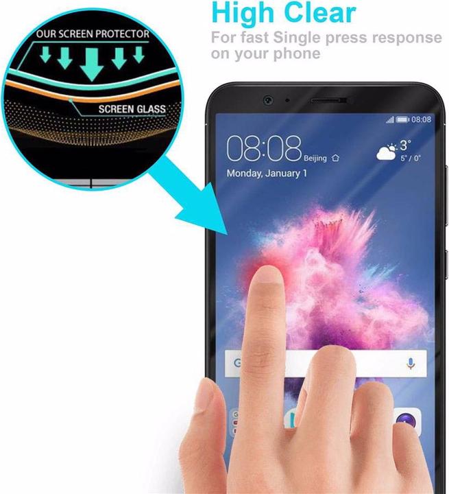 Immagine prodotto Cadorabo Vetro di protezione del display a schermo intero (1 Pezzo/i, Huawei P Smart (2018), Huawei Enjoy 7S)