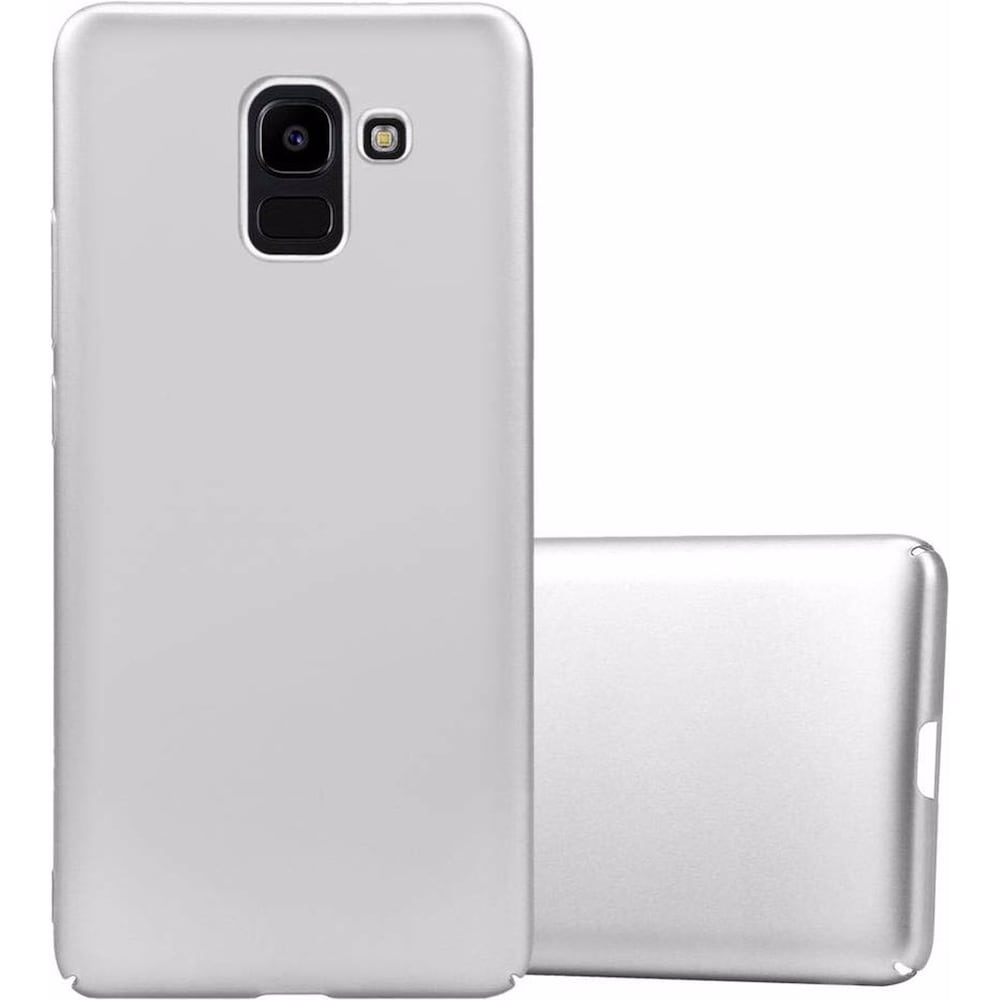 Cadorabo Hard Cover Matt Metall Cover (Samsung Galaxy J6 (2018)), Smartphone Hülle, Silber