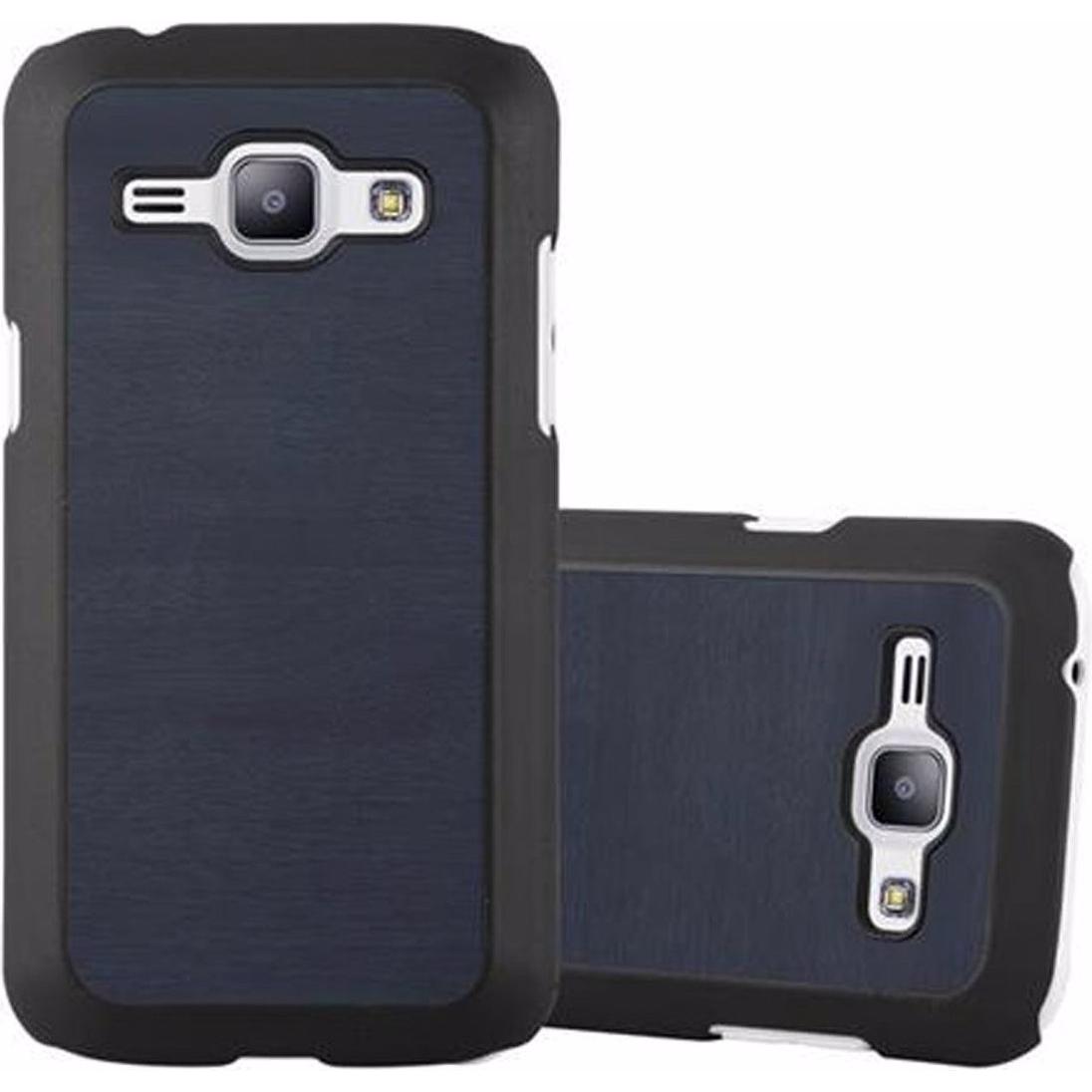 Cadorabo Hard Cover Woody Cover (Samsung Galaxy J1), Smartphone Hülle, Blau
