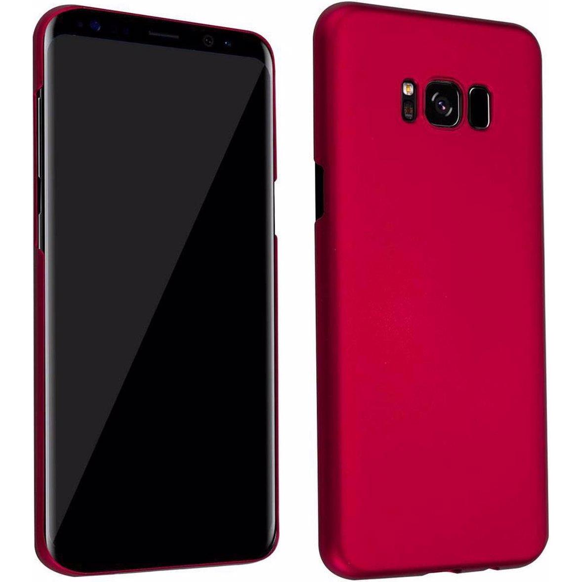 Cadorabo Hard Cover Matt Metall Cover (Samsung Galaxy S8+), Smartphone Hülle, Rot