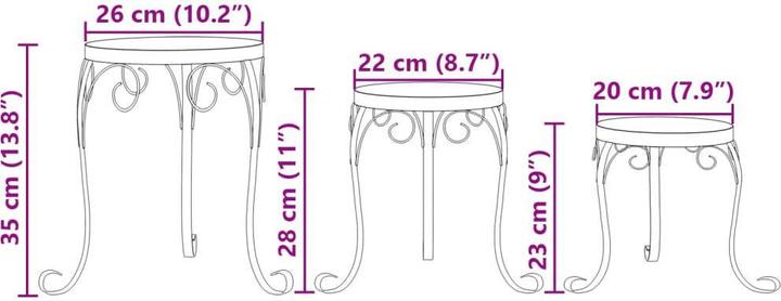 Produktbild vidaXL Pflanzenständer 3 Stk. Terrakottarot und Keramik