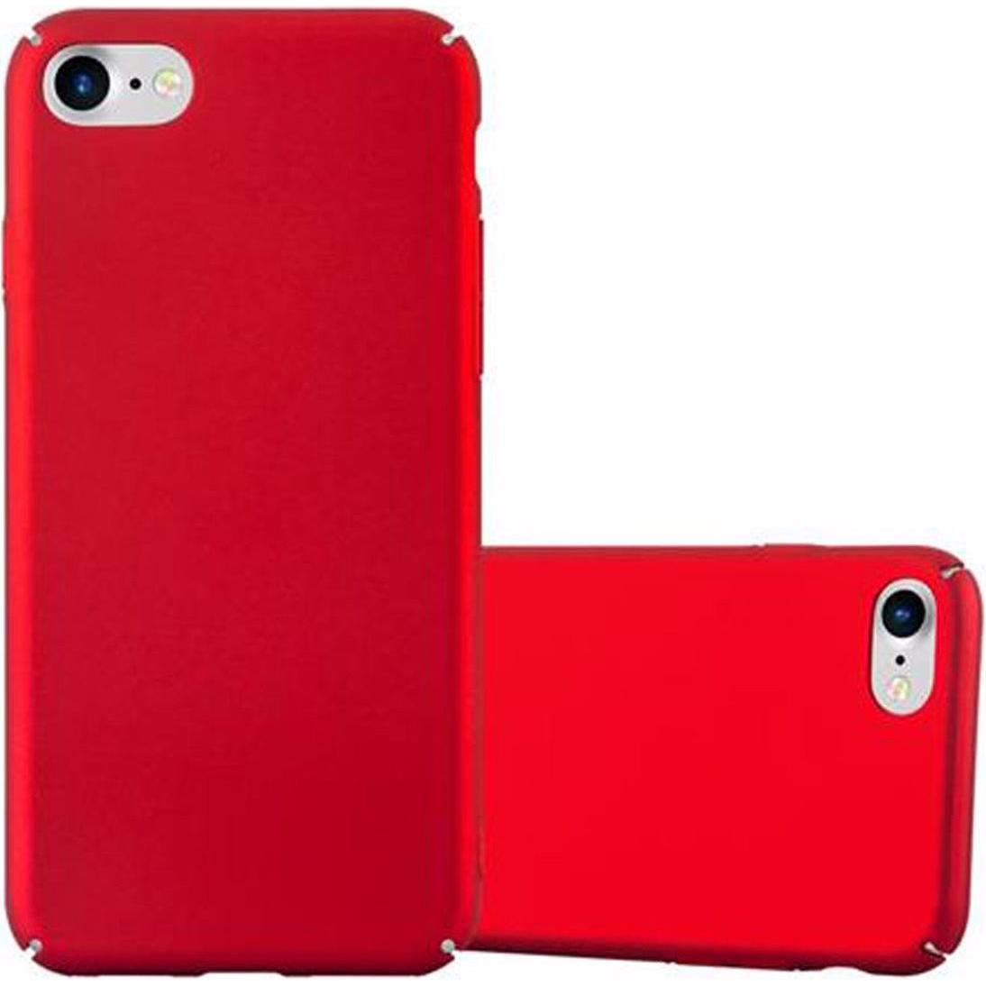 Cadorabo Hard Cover Matt Metallic (Apple iPhone SE (2nd Gen), Apple iPhone 7), Smartphone Hülle, Rot