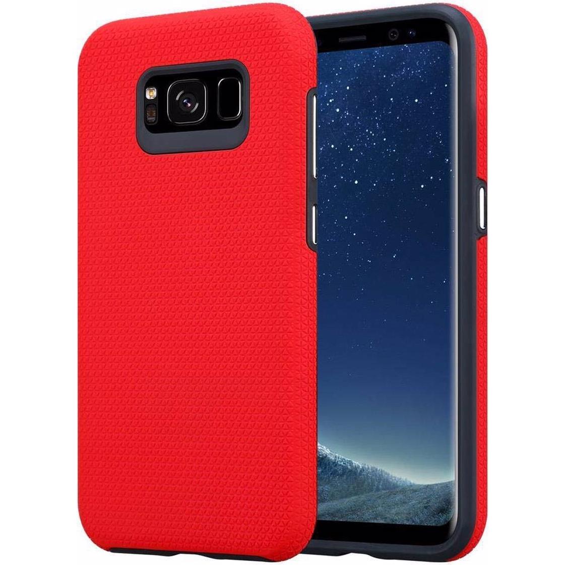 Cadorabo Hybrid Triangle Cover (Samsung Galaxy S8+), Smartphone Hülle, Rot