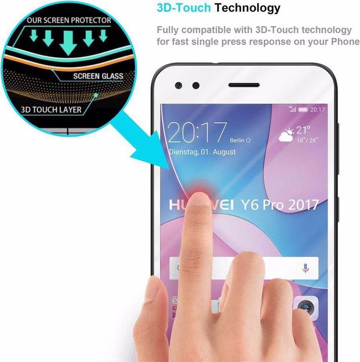 Immagine prodotto Cadorabo Vetro di protezione del display a schermo intero (1 Pezzo/i, Huawei Y6 Pro (2017))