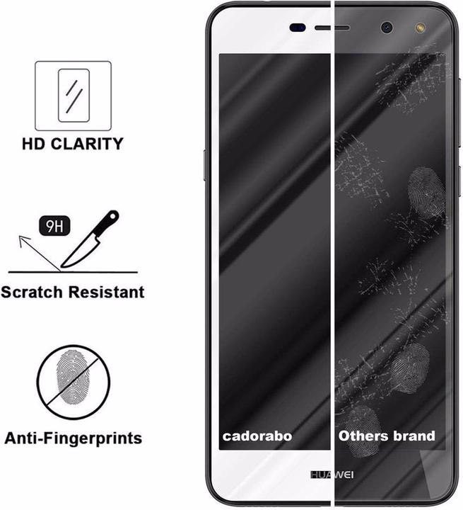 Actual product image Cadorabo Full screen display protection glass (1 Piece, Huawei Y5 (2017), Huawei Y6 (2017))