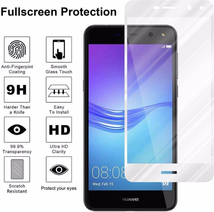 Actual product image Cadorabo Full screen display protection glass (1 Piece, Huawei Y5 (2017), Huawei Y6 (2017))