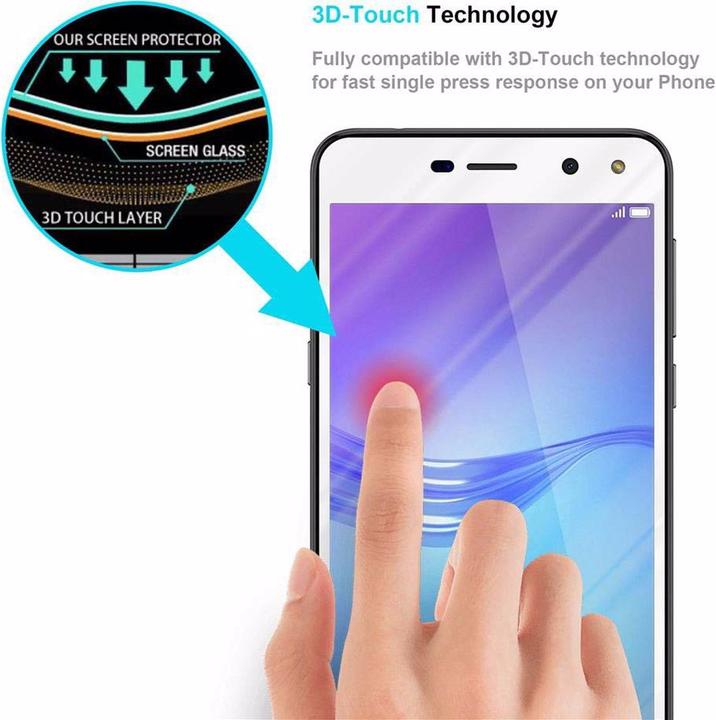 Actual product image Cadorabo Full screen display protection glass (1 Piece, Huawei Y5 (2017), Huawei Y6 (2017))
